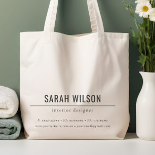 Minimalist Custom Promotional Business Company Tote Bag