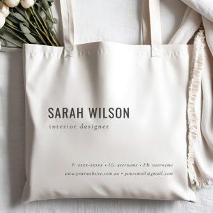 Minimalist Custom Promotional Business Company Tote Bag