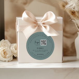 Minimalist Custom Sage Green Thank You Sticker 