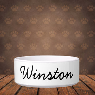 Minimalist Custom Script Pet Name Bowl