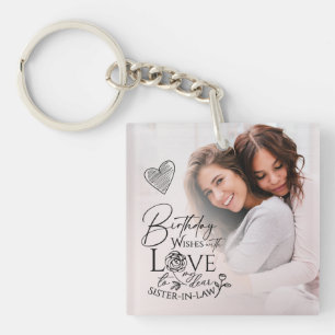 Minimalist Custom Sister-In-Law Birthday Gifts Key Ring