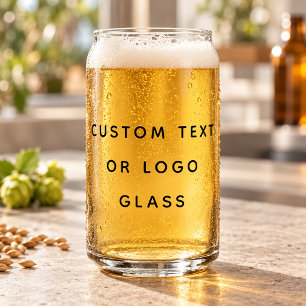 Minimalist Custom Text Or Logo Can Glass