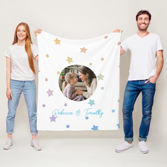 Minimalist Custom Text & Photo Fleece Blanket (In Situ)