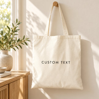 Minimalist Custom Text Tote Bag
