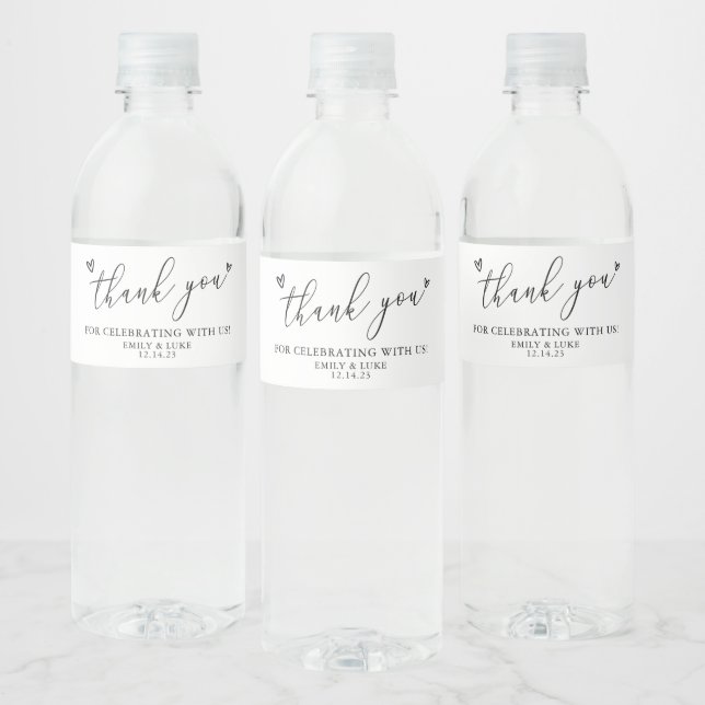 Minimalist Custom Wedding  Water Bottle Label (Bottles)
