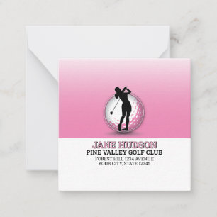 Minimalist Custom Women Golfer Monogram Design Card