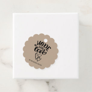Minimalist Customisable Calligraphy Made with Love Favour Tags