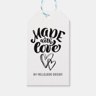 Minimalist Customisable Calligraphy Made with Love Gift Tags