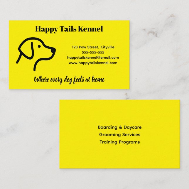 Minimalist  Customisable Kennel Business Card  (Front/Back)