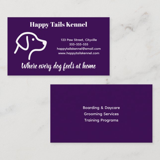 Minimalist  Customisable Kennel Business Card  (Front/Back)
