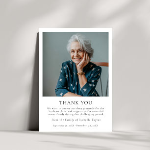Minimalist Customisable Modern Funeral  Thank You Card