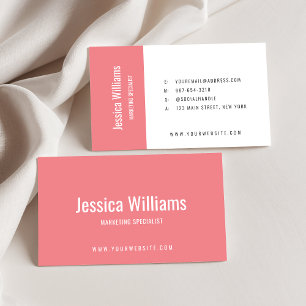 Minimalist Customisable Professional Pink Business Card