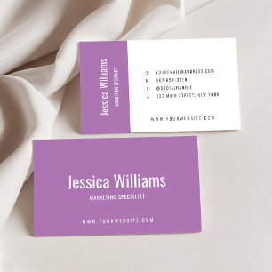 Minimalist Customisable Professional Purple Business Card