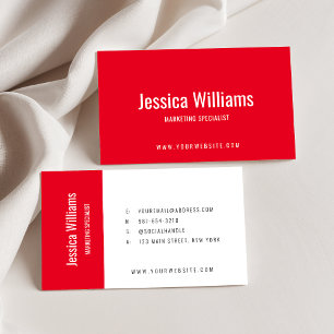 Minimalist Customisable Professional Red Business Card