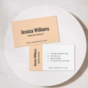 Minimalist Customisable Professional Soft Peach Business Card