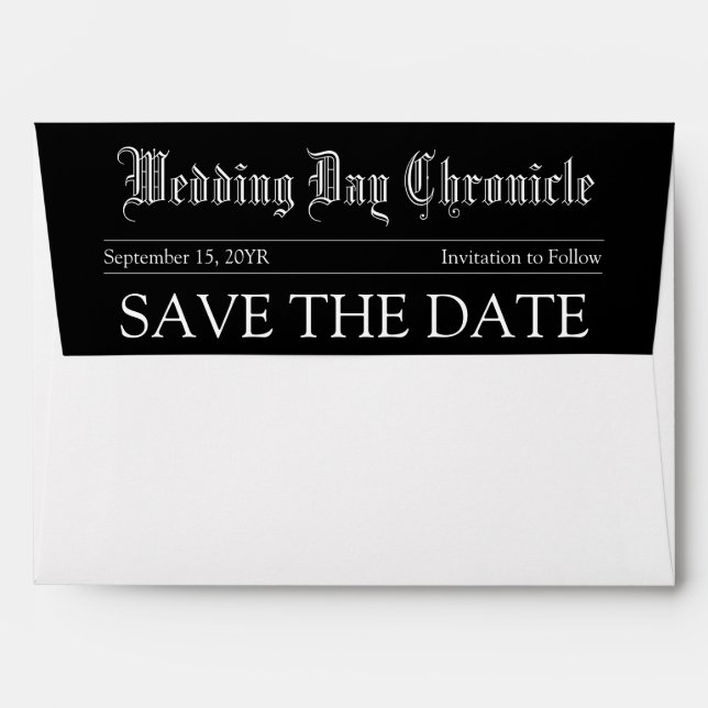 Minimalist Customisable Unique Script Wedding Mail Envelope (Back (Top Flap))