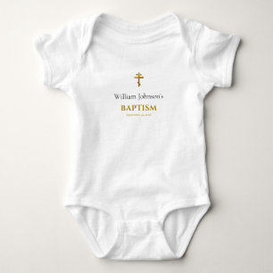 Minimalist Customised Orthodox Christian Baptism Baby Bodysuit