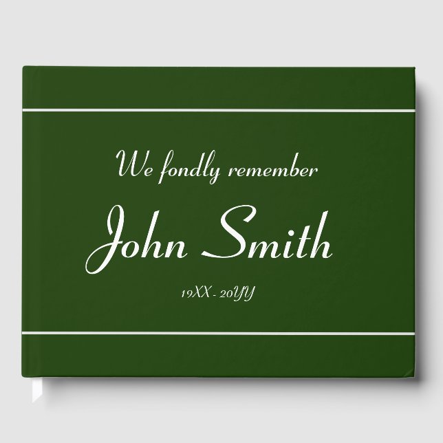 Minimalist, Customised Sympathy Guestbook (Front)