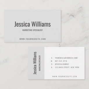 Minimalist Customizable Professional Gray Business Card