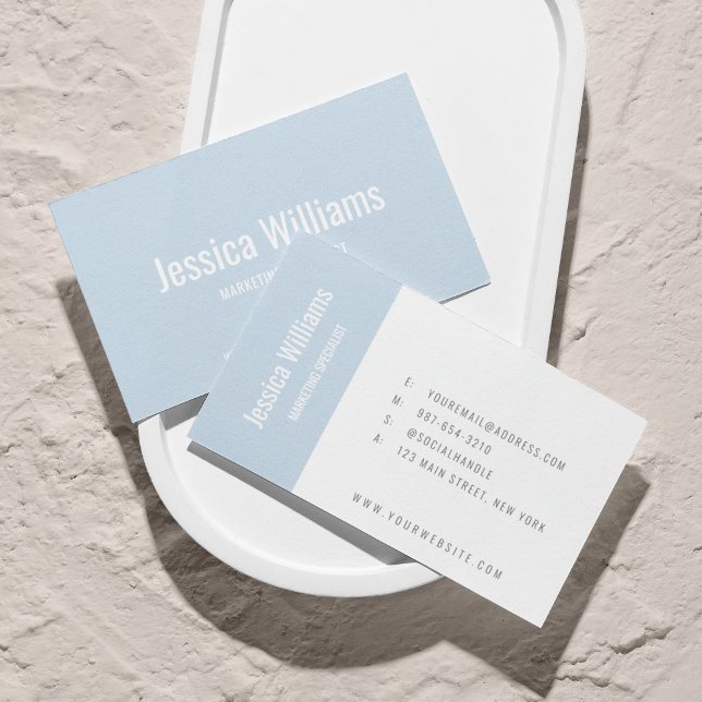 Minimalist Customizable Professional Light Blue Business Card (Creator Uploaded)