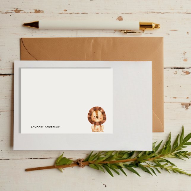 Minimalist Cute Baby Lion Kids Personalised Post-it Notes (Creator Uploaded)