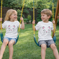 Minimalist Cute Cat Face T-Shirt
