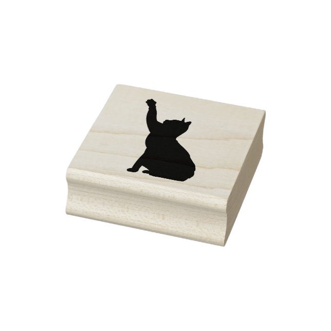 Minimalist Cute Cat Reaching Art Stamp (Stamp)