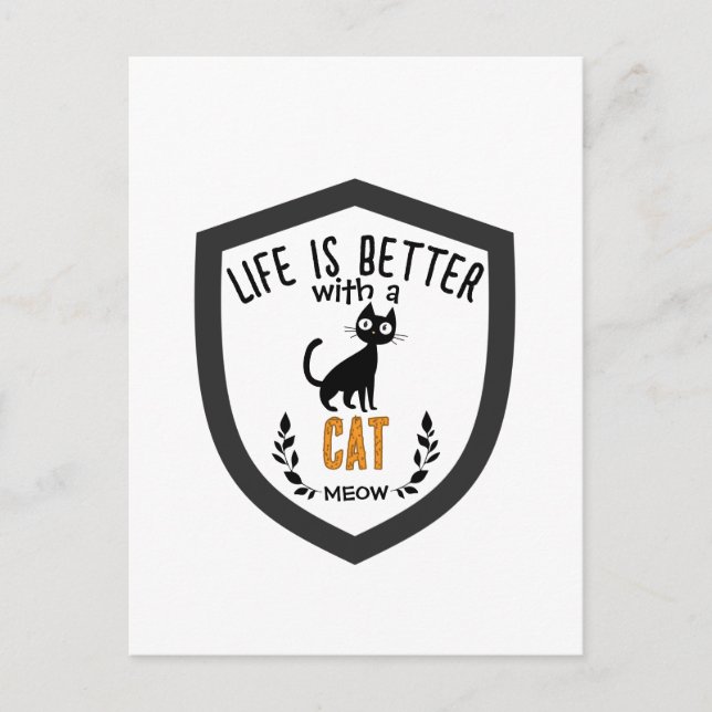 Minimalist Cute Cat Typography Cat Lover Gift Postcard (Front)