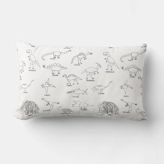 Minimalist Cute Educational Dinosaur Dino Kids    Lumbar Cushion