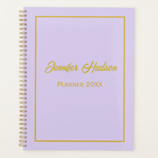 Minimalist Cute Girly Pale Lilac Script Weekly Planner