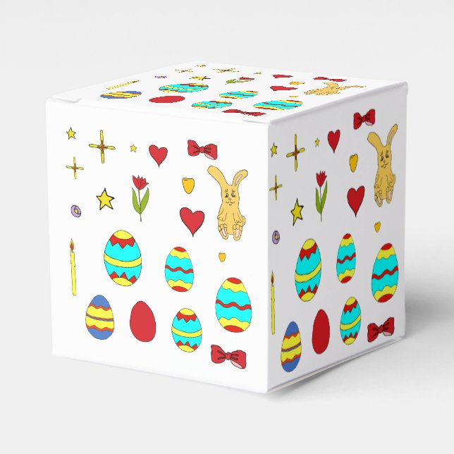 Minimalist Cute  Happy Easter  cartoon   Favour Box (Front Side)