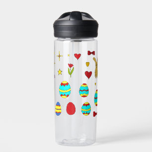 Minimalist Cute Happy Easter cartoon Water Bottle