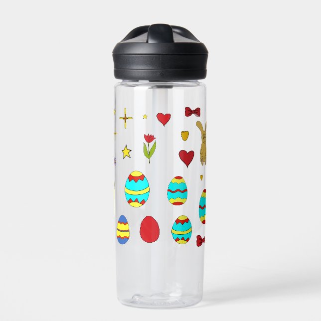 Minimalist Cute  Happy Easter  cartoon   Water Bottle (Front)