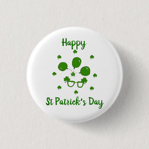 Minimalist Cute Happy St Patrick's Day 3 Cm Round Badge