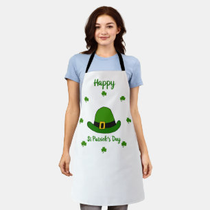 Minimalist Cute Happy St Patrick's Day Apron