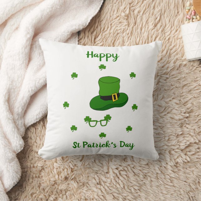 Minimalist  Cute Happy St Patrick's Day Cushion (Blanket)