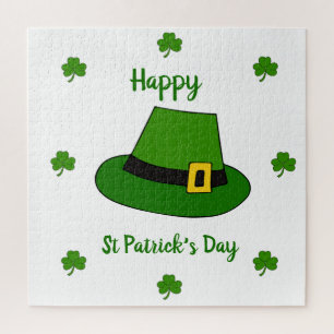 Minimalist  Cute Happy St Patrick's Day  Jigsaw Puzzle