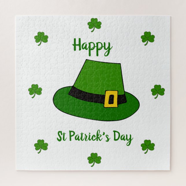 Minimalist  Cute Happy St Patrick's Day  Jigsaw Puzzle (Vertical)