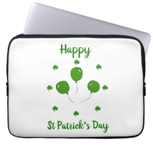Minimalist Cute Happy St Patrick's Day Laptop Sleeve