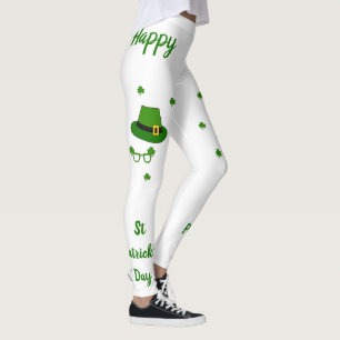 Minimalist Cute Happy St Patrick's Day Leggings
