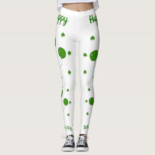 Minimalist  Cute Happy St Patrick's Day      Leggings