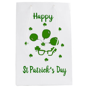 Minimalist Cute Happy St Patrick's Day Medium Gift Bag