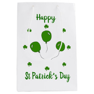 Minimalist Cute Happy St Patrick's Day Medium Gift Bag
