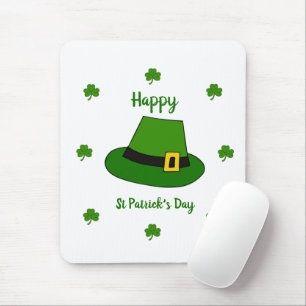 Minimalist Cute Happy St Patrick's Day Mouse Pad