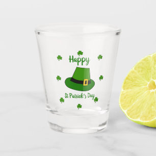 Minimalist Cute Happy St Patrick's Day Shot Glass