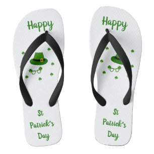 Minimalist Cute Happy St Patrick's Day Thongs