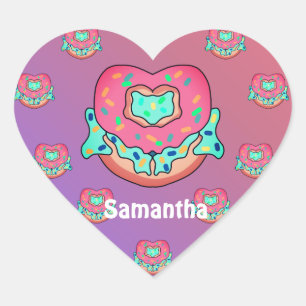 Minimalist Cute Heart Doughnut Love Sticker