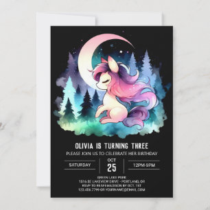 Minimalist Cute Horse Birthday Invitation