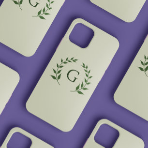Minimalist Cute Olive Branch-Themed Typography iPhone 12 Case