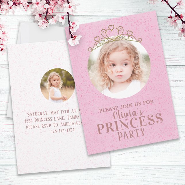 Minimalist Cute Princess Tiara Birthday Whimsical Invitation (Creator Uploaded)